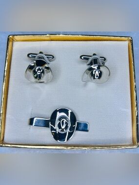 Vintage Mid-Century Modern Cufflink & Tie Clip Set (1960-65)